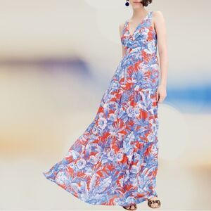 J. CREW Ratti V-Neck Floral Maxi Dress 10